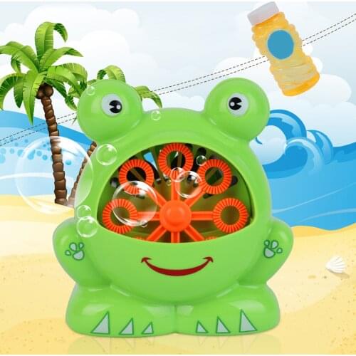 Kids Cute Funny Cartoon Electric Frog Automatic Bubble Maker Bubble Soap Blower Outdoor Toy Bathtub Soap Making Toys for Child