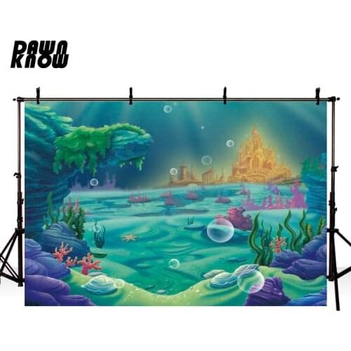 DAWNKNOW Cartoon Underwater World Photography Background Photocall Shoot Backdrop Children Party Photo Studio Customize GY429
