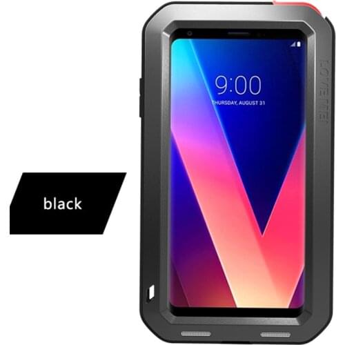 LOVEMEI Dirt-resistant Anti-knock Metal Aluminum Cases Cover with Gorilla Glass for LG V30/V30+/V35 ThinQ Heavy Duty Protection