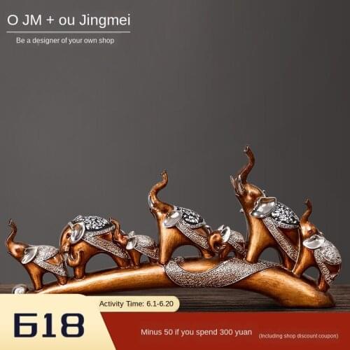 Auspicious Ice Elephant Ornaments Crafts New House Gifts Living Room TV Cabinet Wine Cabinet Creative Ornament