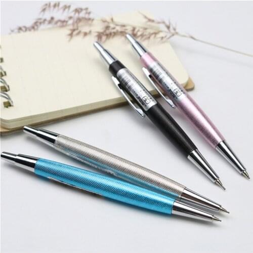 Cute Mini Metal Pencil 0.7/0.5mm Black Yellow Pink Blue Short Student Writing Mechanical Automatic Pencil With 30PCS Refills
