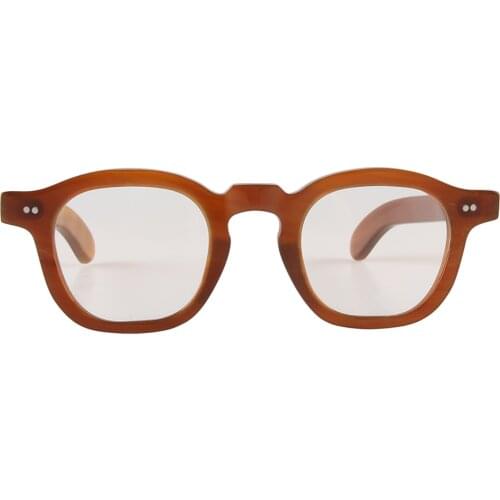 Classic Rivets Square Brown Coffee Handmade Natural Horn Sunglasses Glasses Eyeglasses Spectacles Eyewear Frame