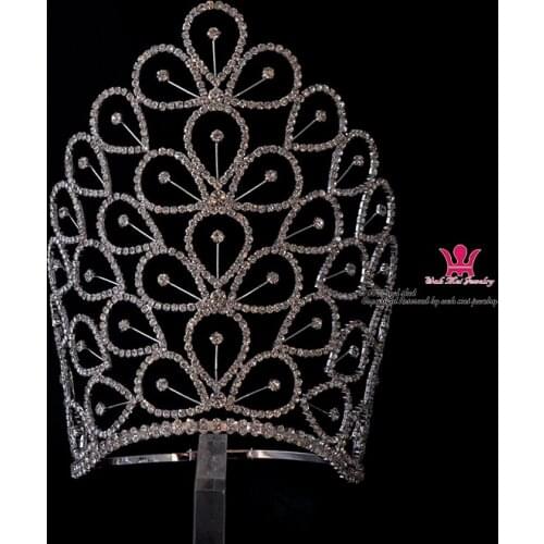 Beauty Pageant Big Crown Crown Rhinestone Crystal Adjustable Nightclub Stage Catwalk Performance Awards Ceremony Headwear