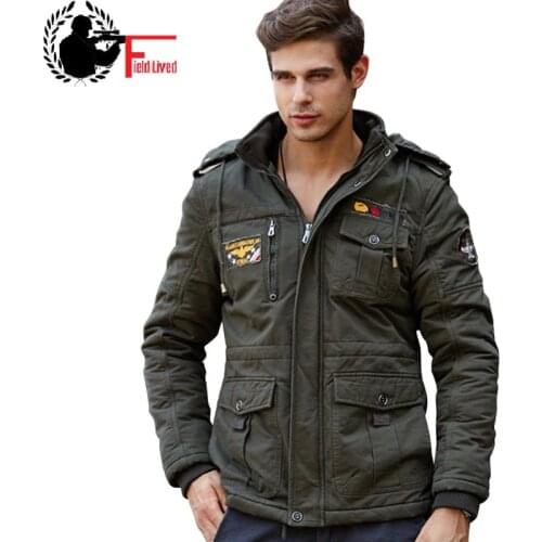 M-4XL 2020 Winter Jacket Men Thick Wool Liner Hoods Cotton army Jaqueta Bomber Jacket Men Hooded Military Style Jacket Coat Male