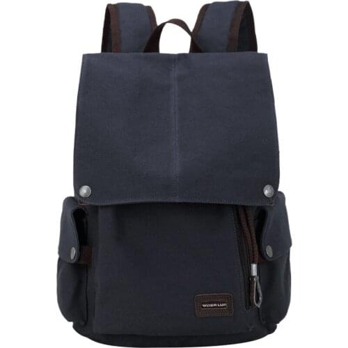 Fashion Man Backpack Large Capacity Middle School Backpack for Boys Solid Color Canvas Backpack Practical School Bags for Man