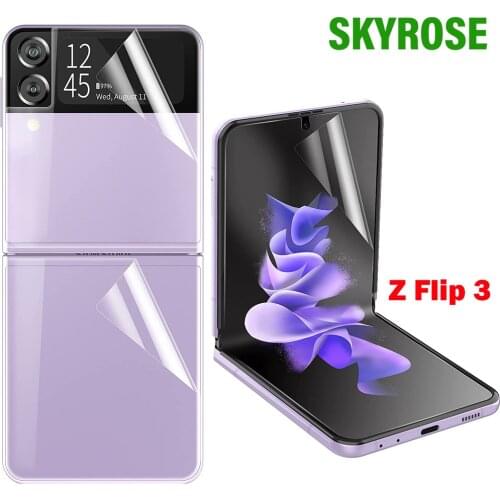 3 in 1 HD Soft Full Screen Protector for Samsung Galaxy Z Flip 3 Front & Back Hydrogel Film For Galaxy Z flip3 Protective Film