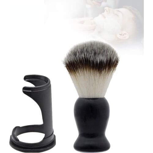 Beard Brush Set Shaving Soap Brush Soft Nylon Hair Brush Plastic Hair Brush Shelf Mens Beard Cleaning Brush