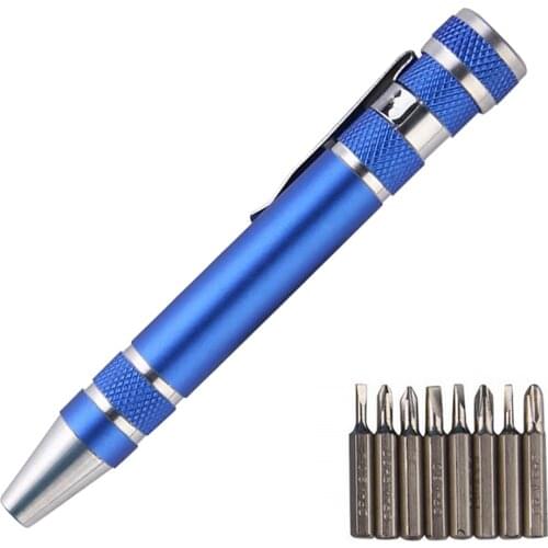 8 in 1 Screwdriver Set Mini Repair Pen Tool Alloy Precision Screwdriver Gadget for Home Improvement Computer Eyeglasses
