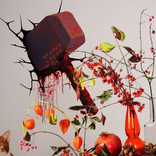 Halloween Wall Sticker Room Decor 3D Broken Wall Terrible Axe Bedroom Living Room Festival Decorative Creative Wallsticker Mural