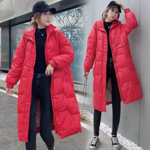 New Winter Women 90% White Duck Down Jackets Coat Casual Solid Overcoats Female Thick Warm Long Outerwear