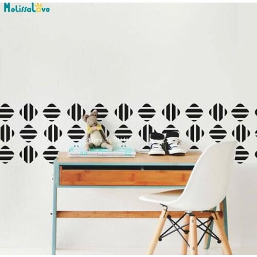 Striped Diamond Tiles Geometric Pattern Wall Stickers Geometric Shape Simple Minimalist Modern Vinyl Decals Wallpaper YT5153
