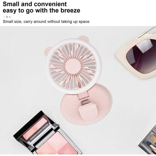 ADS Fill Light Fan Portable Student Mini USB Charging Fan 7 PP Fan Blades Adjustable Speed Dimmable Light For Selfie effective