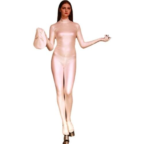 Casual Women Jumpsuits Long Sleeves Turtleneck Zip Bodysuit hight casual Skinny Raised Lines Pattern Outdoor skinny activewear