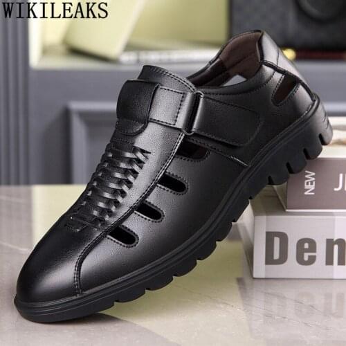 Leather Casual Shoes Man Luxury Designer Shoes Men Summer Shoes Men Sandals for Men Outdoor Man Sandals Leather Zapatos Hombre