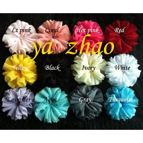 Trail order, 2.3" ballerina chiffon baby hair flower, children hair accessory, 120pcs/lot, 12color stock, free shipping