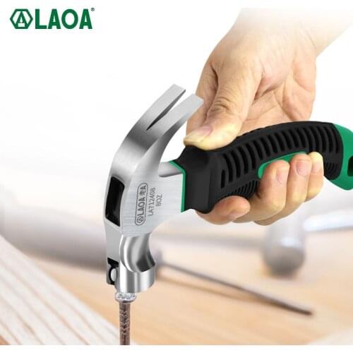 LAOA Mini Claw Hammer 8OZ TPR Handle for Woodworking Multifunction Shockproof Stainless Steel Striking Hand Tools Nail Hammer
