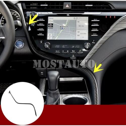 For Toyota Camry Carbon Fiber Inner Center Console Molding Trim Cover 2018-2019 1pcs