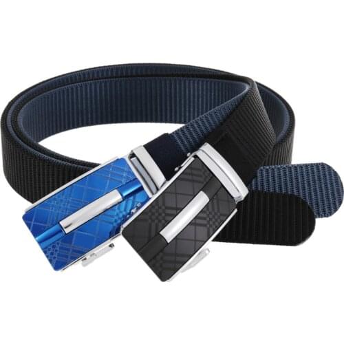 High Quality Fashion Male Alloy Buckle Nylon Woven Belt Mens Cloth Buckle Belt LY125-0217A-1 Luxury Belt Designers Men