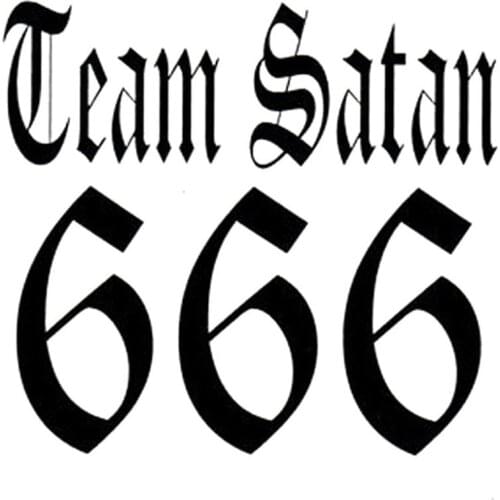 Funny Car Sticker 3D TEAM SATAN 666 Decals Car Styling for Ford Audi BMW Sunscreen Waterproof 10cm*10cm