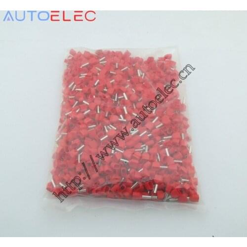 TE0508 Wire Ferrules End Sleeve Double Cord Terminal Copper Insulated Crimp F8mm Splice Terminal connector for two wires