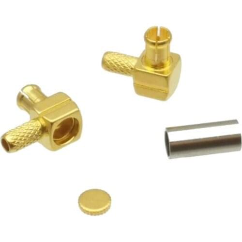 1Pcs Connector MCX male plug crimp 75ohm RG174 RG316 LMR100 cable right angle RF Coxial adapter