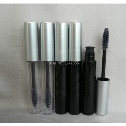 10ML 10/30/50/100pcs Black Cosmetic Mascara Tube with Silver Cap, Eyelashes Growth Liquid Refillable Bottle, Empty Mascara Tube