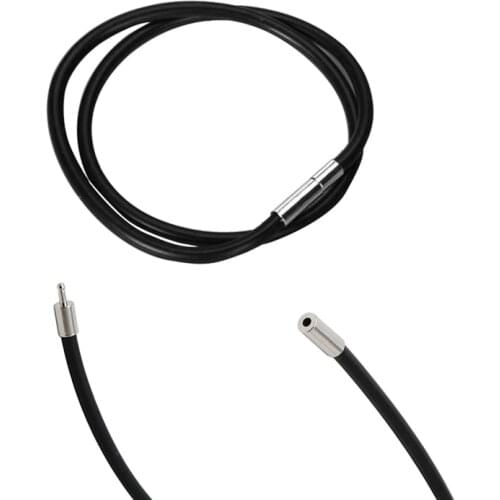 16 Inch 3mm Rubber Cord Necklace with Stainless Steel Closure Jewelry 40JF