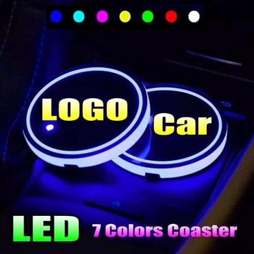 2X Led Logo Cup Light Luminous Lights For bmw TOYOTA for HONDA MINI Hyundai KIA FORD for Benz MAZDA Renault Tesla ect Accessory