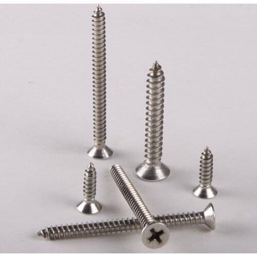 5PCS 0192 Stainless Steel 304 Countersunk Head Self-Tapping Screw Flat Head Tapping Screws M5.5 * 70