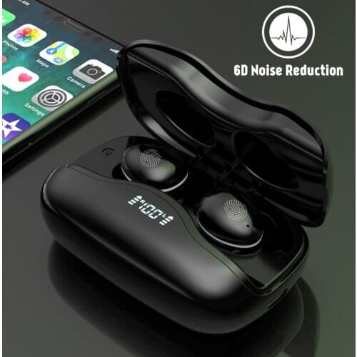 New 6D Noise Reduction Headset Wireless Bluetooth Sport Earphone Touch Control Music Earbud With 1200mAh Charging BOX W16 TWS