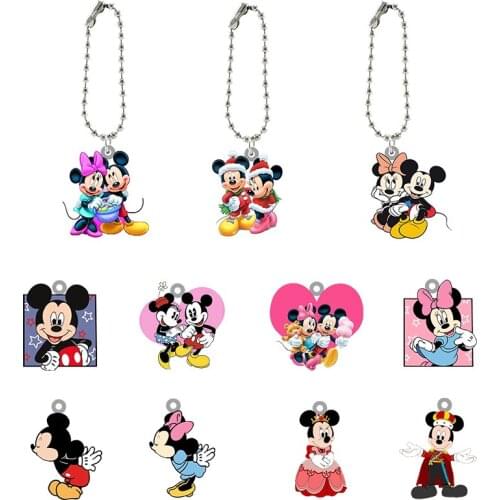 Disney Minnie Mickey Creative Variety Of Fashion Keychain Acrylic Keychain Boys And Girls Fashion Ornaments Accessories