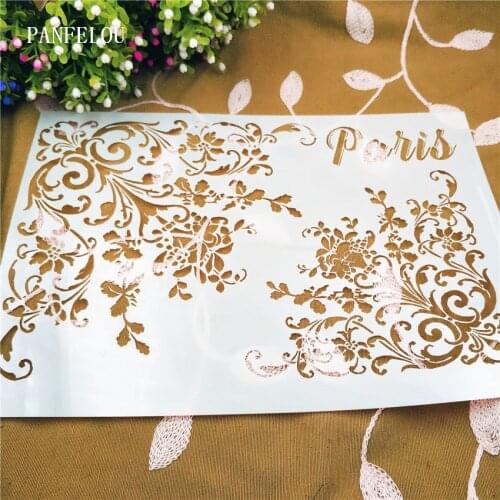Blooming flower scrapbook stencils spray plastic mold shield DIY cake hollow Embellishment printing lace ruler valentine