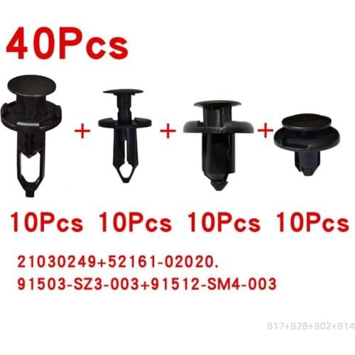 40pcs Auto Fastener Clip Car Body Push Retainer Pin Rivet Bumper Door Trim Panel Retainer for Honda Toyota Mazda Suzuki GM