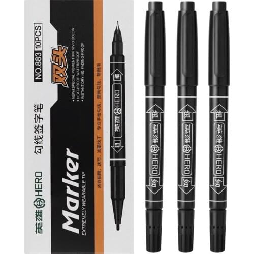 Hero 883 double headed waterborne Mark pen, student writing, marking, tracing pen
