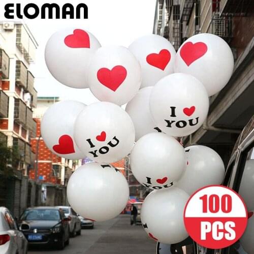ELOMAN 100PCS 12inch 2.8g printing wedding latex balloons 'I LOVE YOU' 'KISS ME' 'WILL YOU MARRY ME' party balloon