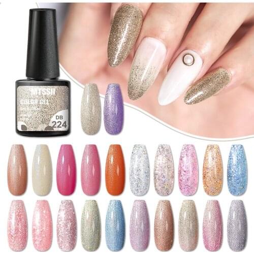 Mtssii 6ml Nail Gel Polish Spring Color Varnishes Glitter Sequins Soak Off Semi Permanant UV LED Nail Art Hybrid Lacquers