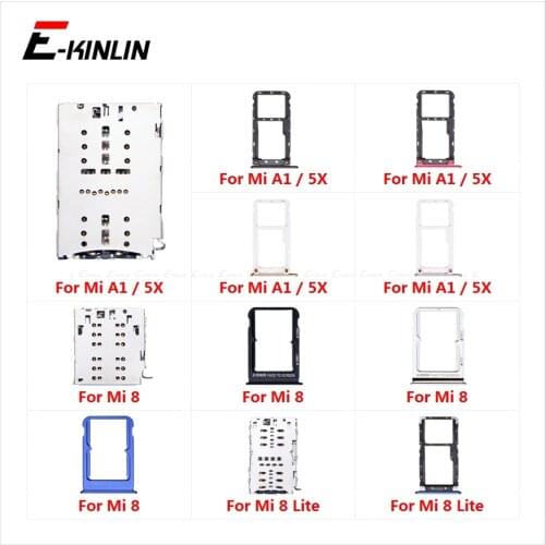 Sim Card Socket Slot Tray Reader Holder Connector Micro SD Adapter Container For XiaoMi Mi 8 Lite A1 5X Replacement Parts