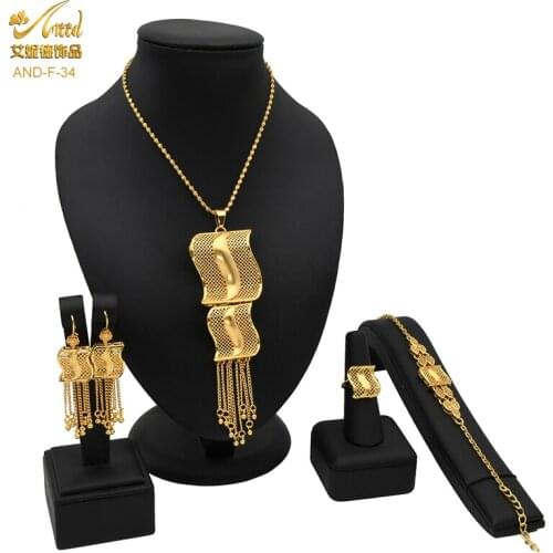 Ethiopian Bridal Jewelry Set Dubai 24k Gold Plated African Jewellery Eritrea Luxury Wedding Collection Set Party Gifts For Women