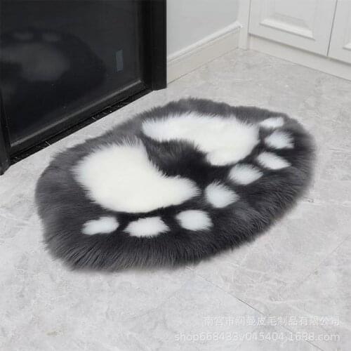 Foot Shape Carpet Plush Entrance Door Shower Room Functional Home Decor Various Color Mat Water-absorption Anti-slip Ground Rug