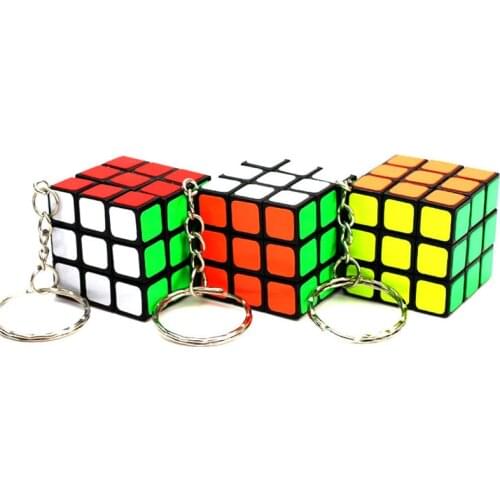 Magic Cube Keychain Professional 3x3x3 Speed Puzzle Cube Pendant Mini Magic Cube Toys Kids Education Learning Gift Toys