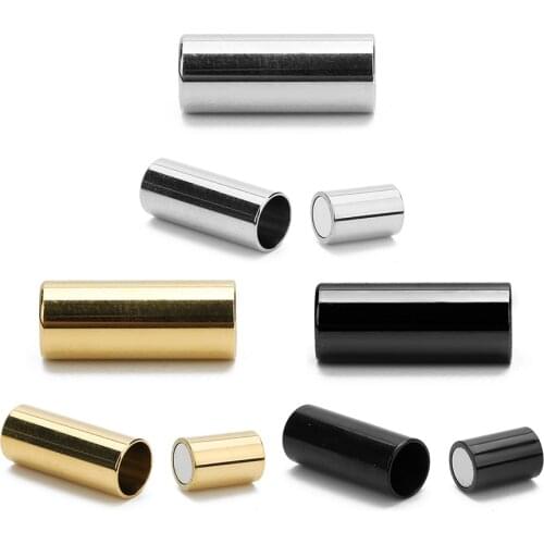 2pcs/lot Stainless Steel Magnetic Clasps Gold Silver Black Color 5mm Round Leather Clasp for DIY Jewelry Making Findings