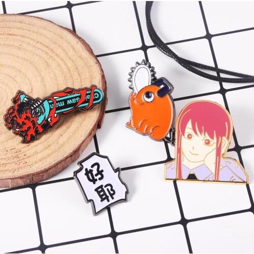 Anime Chainsaw Man Enamel Pins Denji Makima Power Pochita Cosplay Brooch Pin Fans Collection Gift Props