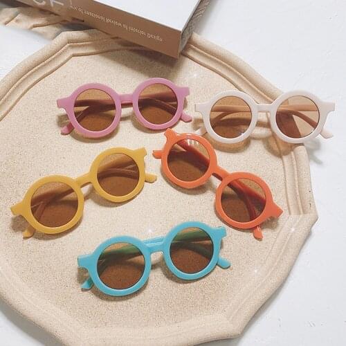 2021 Fashion Retro Round Kids Sunglasses Boys Girls Sun Glasses Vintage Chirldren Sunglasses Colorful Baby Shades UV Goggles