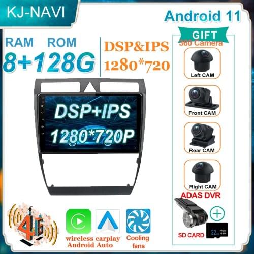 Intel 128GB Android 11 CAR GPS Stereo Radio Multimedia player for Audi A6 C5 1997-2004 S6 2 1999-2004 RS6 1 2002-2006 Car
