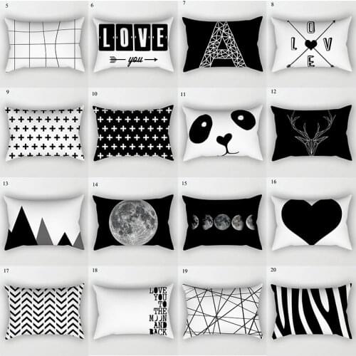 Black White Geometric Pillowcases 30x50cm Nordic Style Cushion Cover Sofa Car Home Decro Pillow Covers Decorative Pillowcase Hot