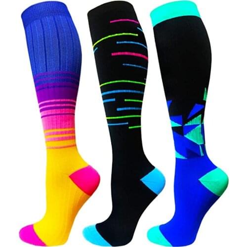 Compression Socks Varicose Veins Medical For Men & Women Nurse Running 20-30 Mmhg Best Graduated Flight Travels Fun Prints Socks