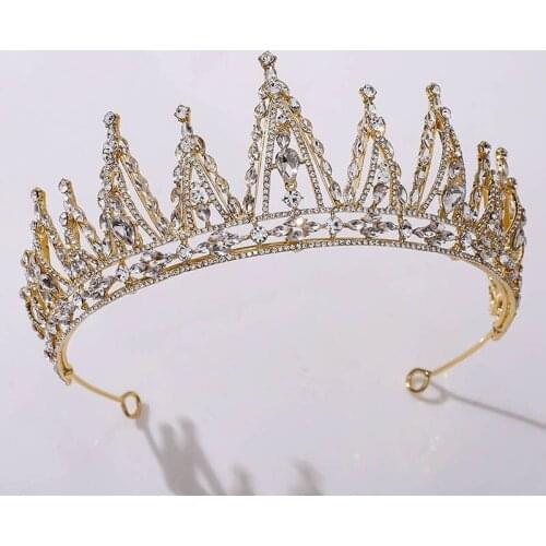 New European And American Crystal Bride Crown Alloy High-end Wedding Accessories Princess Birthday Wedding Dress Accesso Bh