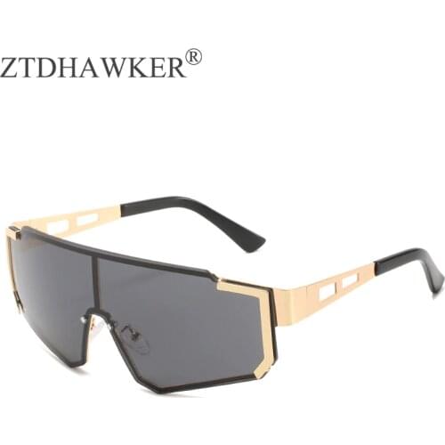 2021 New One Piece Womens Sunglasses Fashion Big Frame Glasses for Women Trend Eyeglasses Vintage