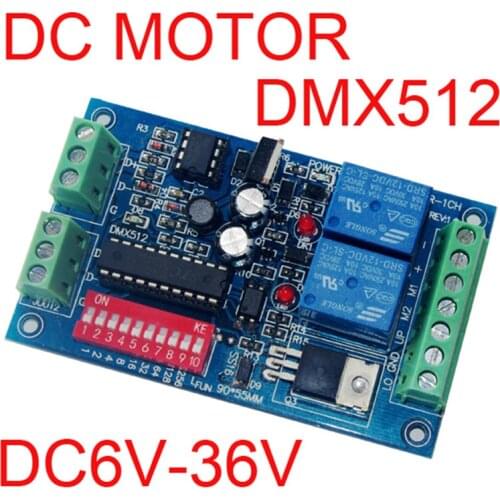 New WS-DMX-MOTOR-1CH-BAN DC motor controller dimmer DMX512 decoder DC6V-36V DMX512 3P 3A Max Motor type M+,M- Not stepper motor