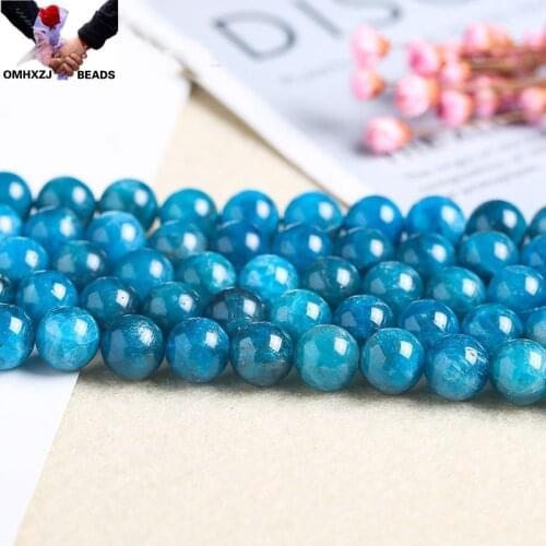 OMH Wholesale JD73 4 6 8 10 12mm Natural Jewelry DIY Making Bracelet Necklace Natural AAA 5A Apatite Loose Spacer Round Beads